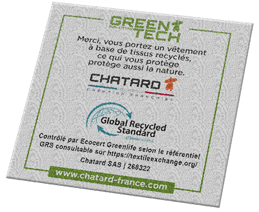 Etiquette textile Green Tech Solution Chatard